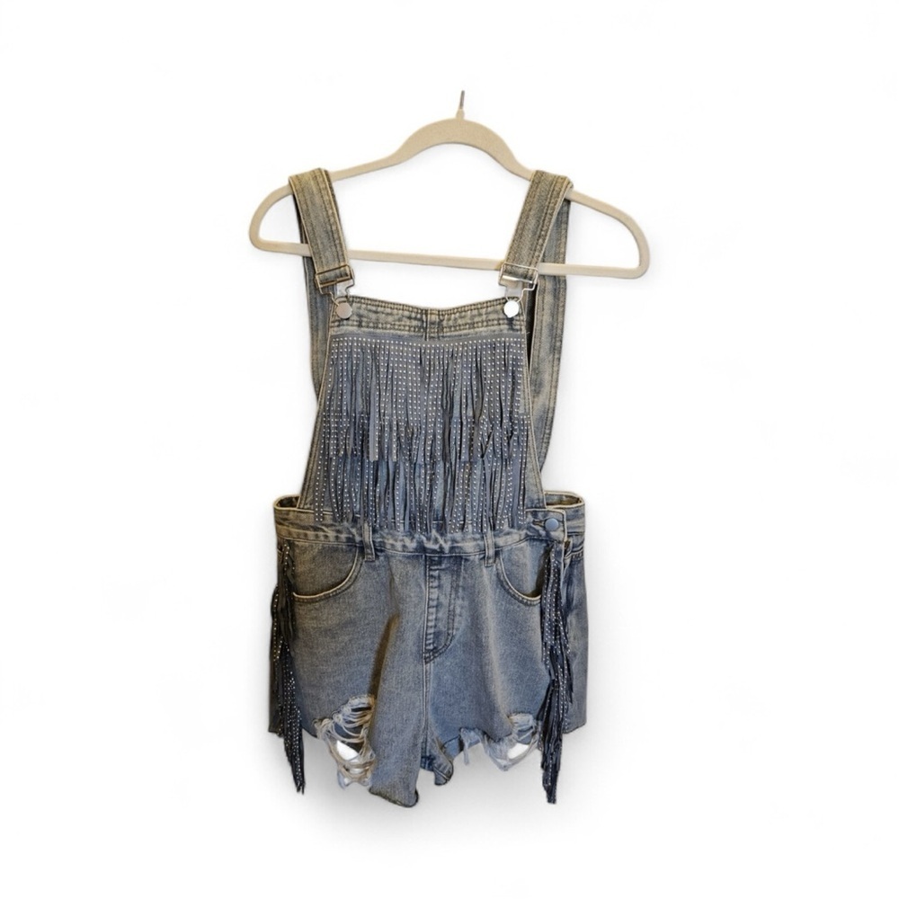 Blue B Collection Distressed Denim Overalls